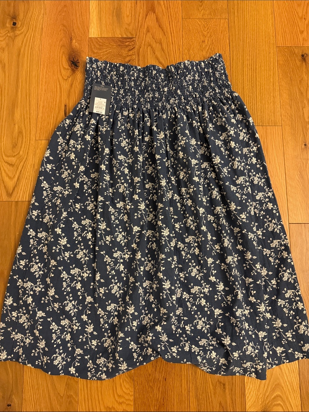 Universal Thread Navy Floral Smocked Midi Skirt